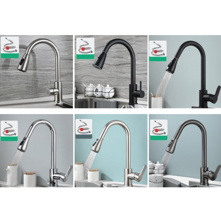 Kitchen Pull-out Universal Telescopic Hot & Cold Water Faucet, Specification: Stainless Steel Brushed - Faucets & Accessories by buy2fix | Online Shopping UK | buy2fix