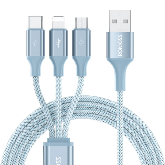 ROMOSS CB25 3 In 1 3.5A  8 Pin + Micro USB + Type C/USB-C Cable 1.5m(Star Blue) - Multifunction Cable by ROMOSS | Online Shopping UK | buy2fix