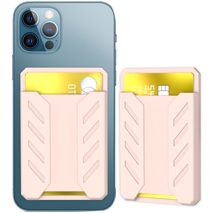 For iPhone 12 / 13 / 14 Series AhaStyle PT133-A Silicone Magnetic Card Case(Pink) by AhaStyle