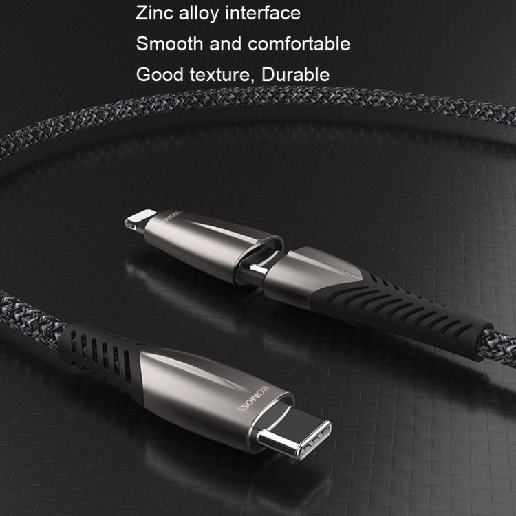 ROMOSS CB40B PD Fast Charging Cable Type-C / USB-C To Type-C/ USB-C / 8 Pin Data Cable, Size: 1.8m(Black) - Multifunctional Cable by ROMOSS | Online Shopping UK | buy2fix