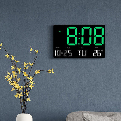 Large Display Led Digital Clock 5 Modes Brightness Adjustable Temperature Mute Electronic Clock(Western Red Double Color) - Alarm Clocks by buy2fix | Online Shopping UK | buy2fix