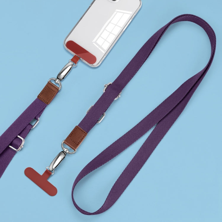 Mobile Phone Messenger Lanyard Adjustable Wide Hanging Neck Sling(Dark Purple) - Lanyards & Wrist Straps by buy2fix | Online Shopping UK | buy2fix