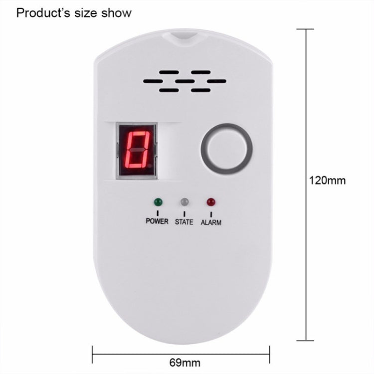 Combustible Gas Pipeline Digital Display Alarm, Specification: EU Plug by buy2fix