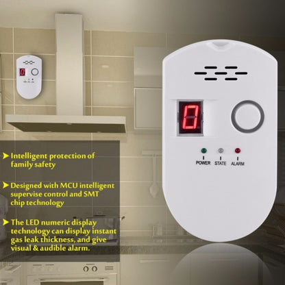 Combustible Gas Pipeline Digital Display Alarm, Specification: EU Plug by buy2fix