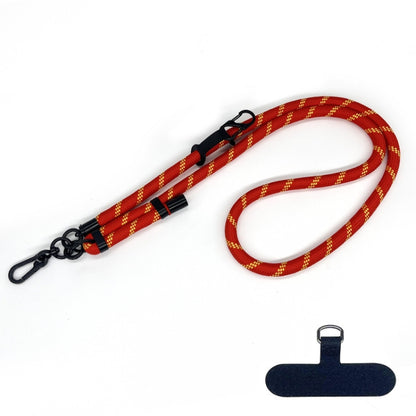 10mm Thick Rope Mobile Phone Anti-Lost Adjustable Lanyard Spacer(Red Yellow Coarse Pattern) - Lanyards & Wrist Straps by buy2fix | Online Shopping UK | buy2fix
