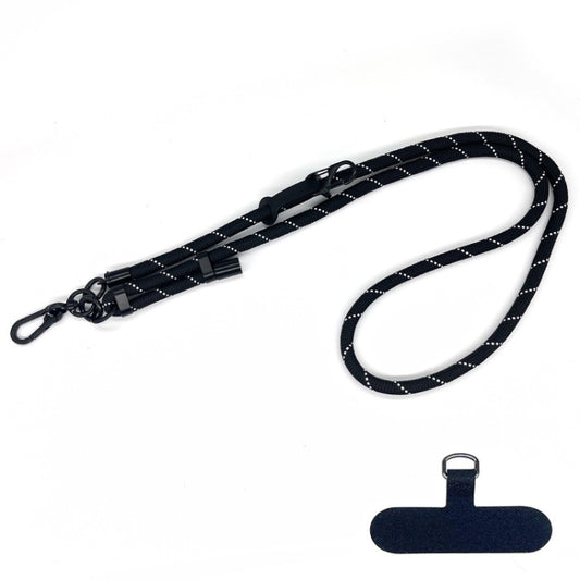 10mm Thick Rope Mobile Phone Anti-Lost Adjustable Lanyard Spacer(Black White Fine Lines) - Lanyards & Wrist Straps by buy2fix | Online Shopping UK | buy2fix