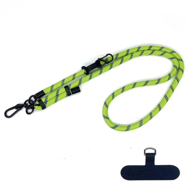10mm Thick Rope Mobile Phone Anti-Lost Adjustable Lanyard Spacer(Green Blue Coarse Pattern) - Lanyards & Wrist Straps by buy2fix | Online Shopping UK | buy2fix