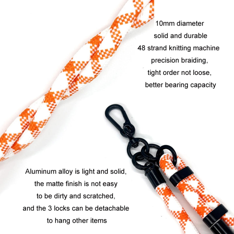 10mm Thick Rope Mobile Phone Anti-Lost Adjustable Lanyard Spacer(Rose Red Twill) - Lanyards & Wrist Straps by buy2fix | Online Shopping UK | buy2fix