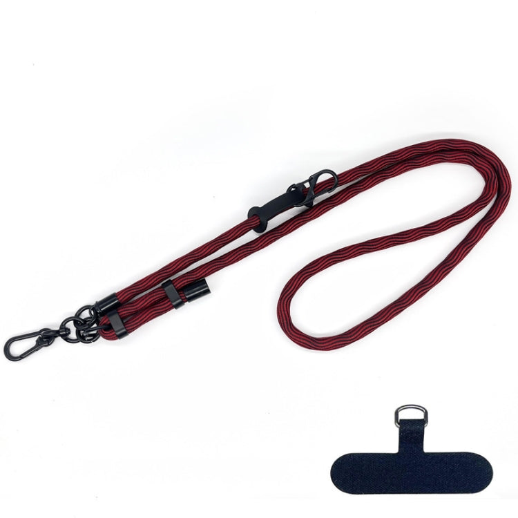 10mm Thick Rope Mobile Phone Anti-Lost Adjustable Lanyard Spacer(Tide Pattern Black Red) - Lanyards & Wrist Straps by buy2fix | Online Shopping UK | buy2fix