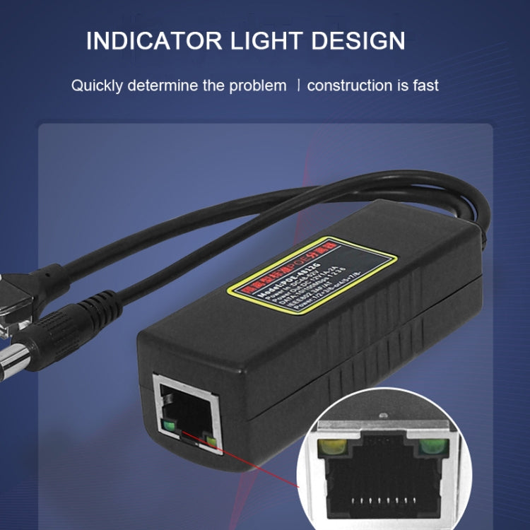 POE-4812G POE Splitter IEEE 802.3AF Standard 12V Output 48V Input for CCTV IP camera Security System - Cable & Adapter by buy2fix | Online Shopping UK | buy2fix