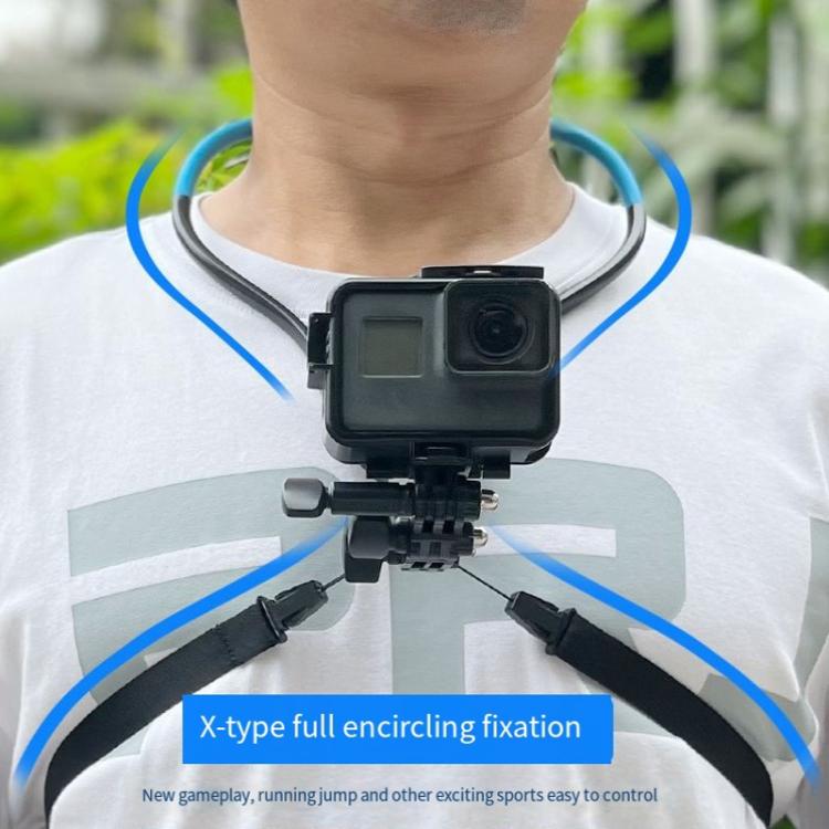 TUYU Camera Neck Holder Mobile Phone Chest Strap Mount For Video Shooting//POV, Spec: Vertical +Phone Clip (Blue) by buy2fix