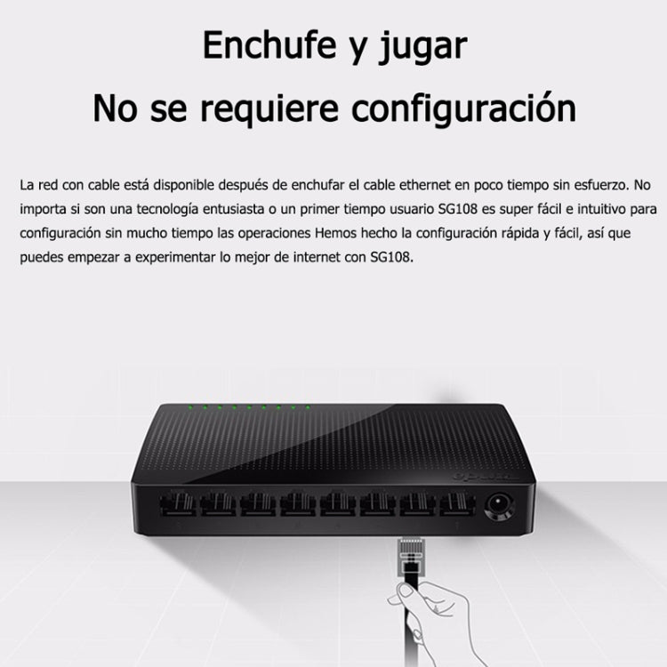 Tenda SG108 100/1000M Desktop Network Switch 8 Port Gigabit Desktop Switch Ethernet Switch LAN Hub(UK Plug) - Network Hubs by Tenda | Online Shopping UK | buy2fix