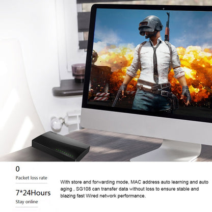 Tenda SG108 100/1000M Desktop Network Switch 8 Port Gigabit Desktop Switch Ethernet Switch LAN Hub(UK Plug) - Network Hubs by Tenda | Online Shopping UK | buy2fix