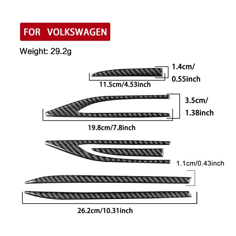 For Volkswagen Sagitar 2019-2023 6pcs /Set Left-hand Drive Fender Sticker(Black) - Car Interior Mouldings by buy2fix | Online Shopping UK | buy2fix