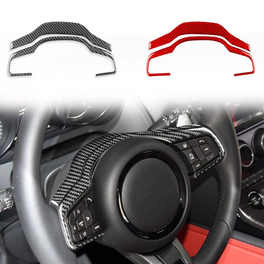 For Jaguar F-TYPE 2013+ Left And Right Drive Universal Steering Wheel Cover Sticker(Red) by buy2fix