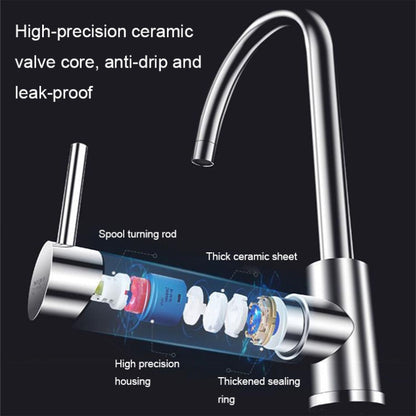 304 Stainless Steel Kitchen Rotatable Sink Faucet(60cm Pipe+Single Cold Curve) - Faucets & Accessories by buy2fix | Online Shopping UK | buy2fix