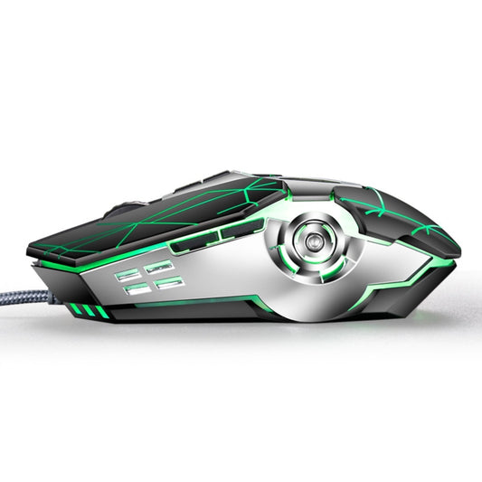 K-Snake Q7 Game Wired 7 Color Illuminated USB 4000 DPI Mechanical Mouse(White) by K-Snake