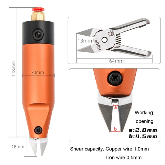 HSD HS-5M+S2.1 Cut Metal Set 2 In 1 Pneumatic Snip Plier Cutting Metal Plastic Model Scissor Tool by HSD