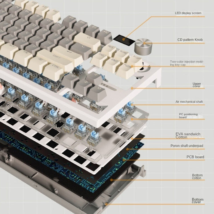 LANGTU LT84 Mechanical Luminous Keyboard, Style: Wired Single-mode Silver Gray Shaft (Dawn) - Wired Keyboard by LANGTU | Online Shopping UK | buy2fix