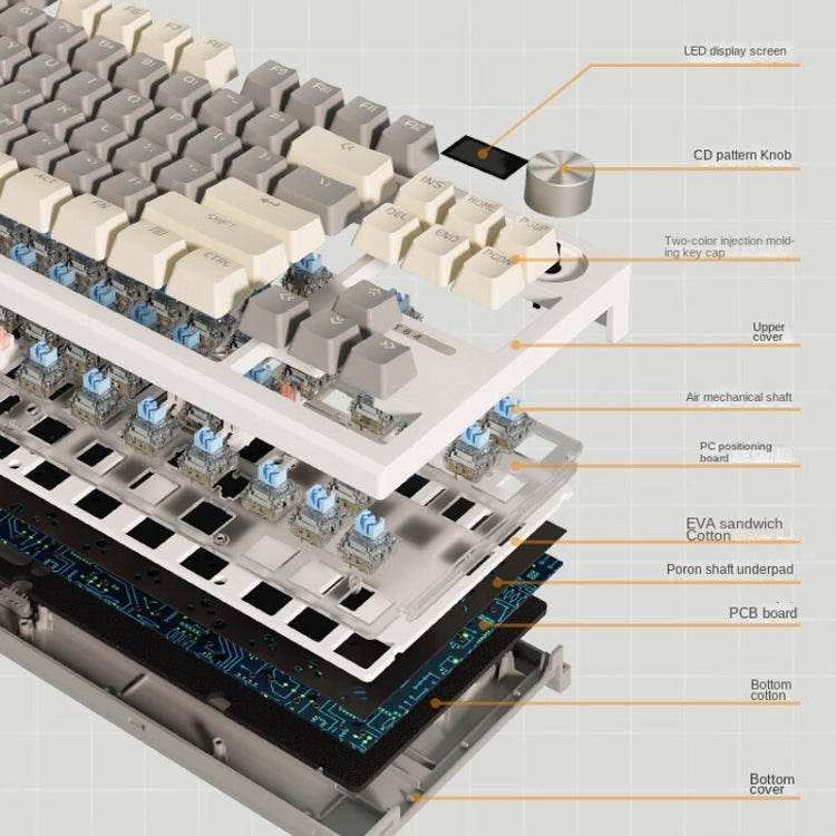 LANGTU LT84 Mechanical Luminous Keyboard, Style: Wired Single-mode Red Shaft (White) - Wired Keyboard by LANGTU | Online Shopping UK | buy2fix