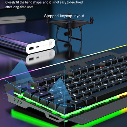 K-Snake Mechanical Feel Keyboard Mouse Kit USB Wired 104 Keycaps Computer Keyboard, Style: Keyboard+Mouse (White) - Wired Keyboard by K-Snake | Online Shopping UK | buy2fix