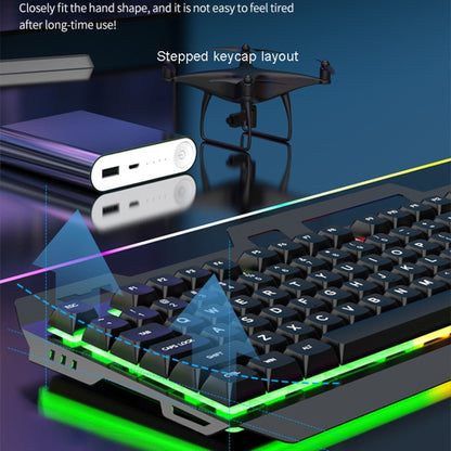 K-Snake Mechanical Feel Keyboard Mouse Kit USB Wired 104 Keycaps Computer Keyboard, Style: Single Keyboard (Black) by K-Snake