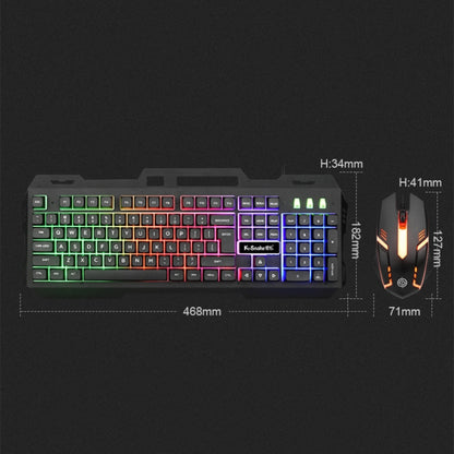 K-Snake Mechanical Feel Keyboard Mouse Kit USB Wired 104 Keycaps Computer Keyboard, Style: Keyboard+Mouse (Black) - Wired Keyboard by K-Snake | Online Shopping UK | buy2fix