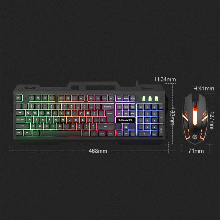 K-Snake Mechanical Feel Keyboard Mouse Kit USB Wired 104 Keycaps Computer Keyboard, Style: Single Keyboard (Black) by K-Snake