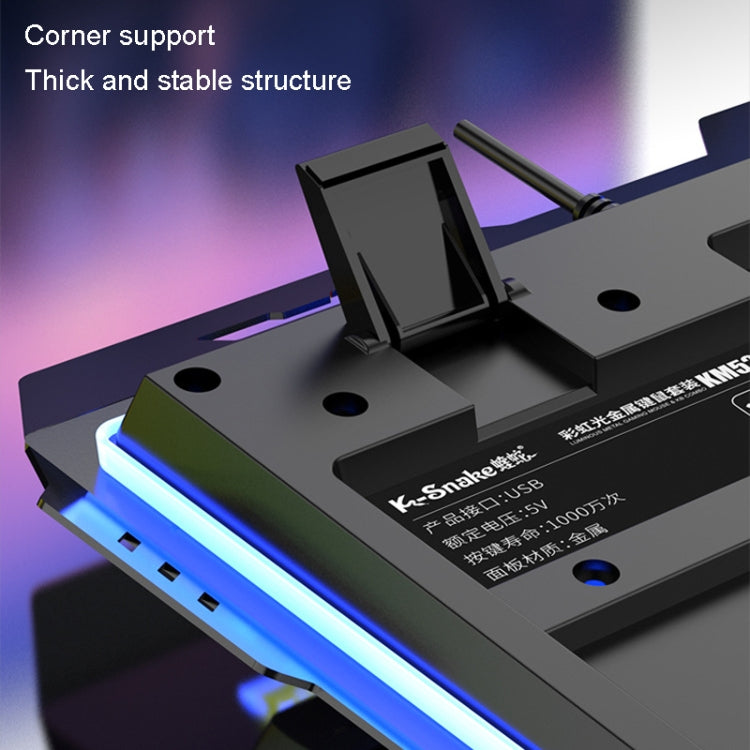 K-Snake Mechanical Feel Keyboard Mouse Kit USB Wired 104 Keycaps Computer Keyboard, Style: Single Keyboard (Black) by K-Snake