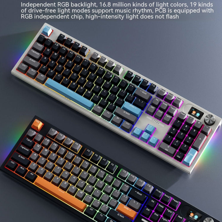 LANGTU LT104 Mechanical Keyboard Backlight Display Flexible DIY Keyboard, Style: Wired Single Mode Gold Axis (Gray Deep) - Wired Keyboard by LANGTU | Online Shopping UK | buy2fix