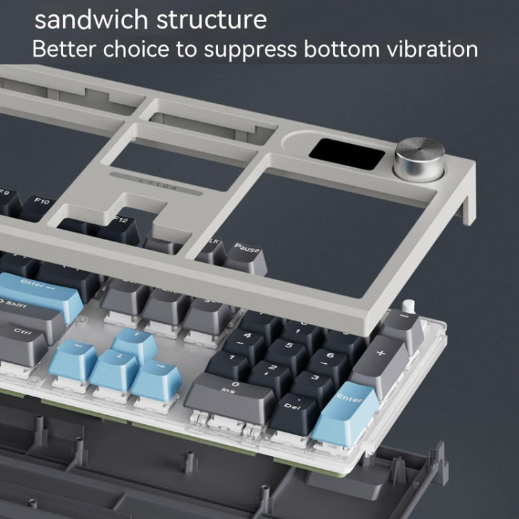 LANGTU LT104 Mechanical Keyboard Backlight Display Flexible DIY Keyboard, Style: Wired Single Mode Silver Axis (Gray Deep) - Wired Keyboard by LANGTU | Online Shopping UK | buy2fix