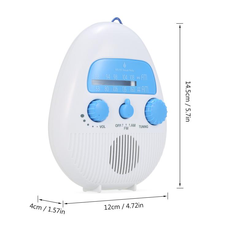Portable Waterproof FM Radio With Hanging Rope For Bathroom(White) - Radio Player by buy2fix | Online Shopping UK | buy2fix