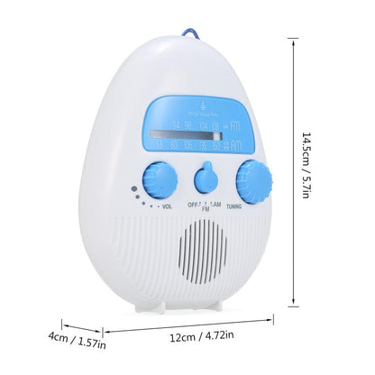 Portable Waterproof FM Radio With Hanging Rope For Bathroom(White) - Radio Player by buy2fix | Online Shopping UK | buy2fix
