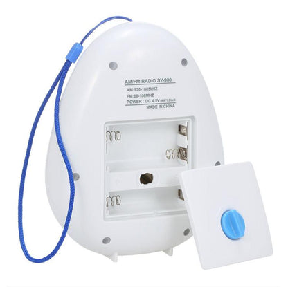 Portable Waterproof FM Radio With Hanging Rope For Bathroom(White) - Radio Player by buy2fix | Online Shopping UK | buy2fix