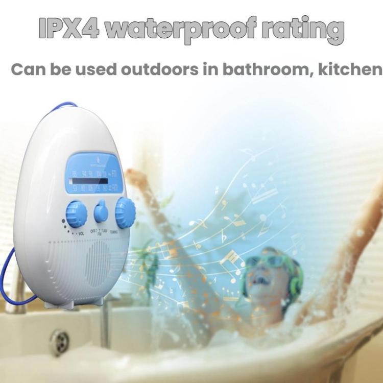 Portable Waterproof FM Radio With Hanging Rope For Bathroom(White) - Radio Player by buy2fix | Online Shopping UK | buy2fix