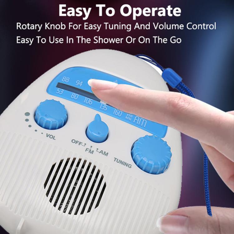 Portable Waterproof FM Radio With Hanging Rope For Bathroom(White) - Radio Player by buy2fix | Online Shopping UK | buy2fix