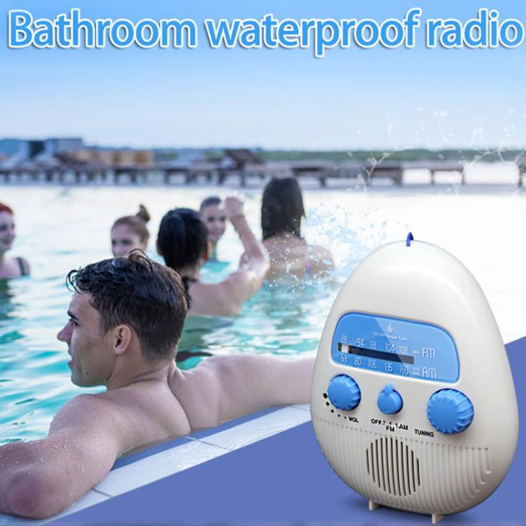 Portable Waterproof FM Radio With Hanging Rope For Bathroom(White) - Radio Player by buy2fix | Online Shopping UK | buy2fix