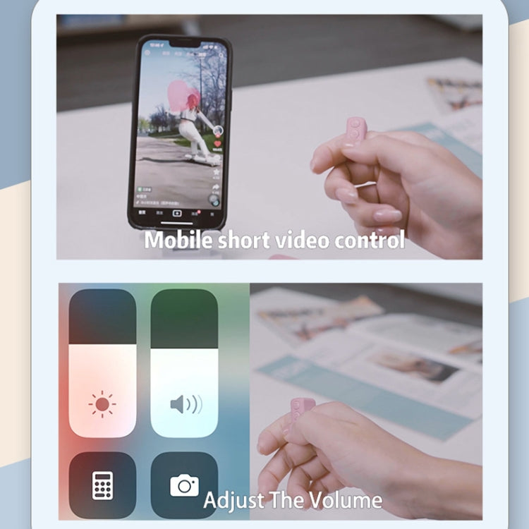 Mobile Phone Bluetooth Fingertip Remote Control Ring With Charging Compartment(Cherry Pink) - Phone Remote Control by buy2fix | Online Shopping UK | buy2fix
