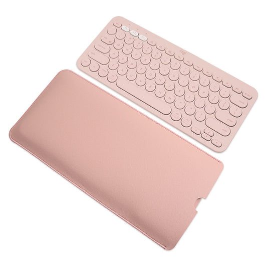 For Logitech K380 Leather Keyboard Thin and Lightweight Portable Liner Bag Waterproof Protective Cover(Pink) by buy2fix