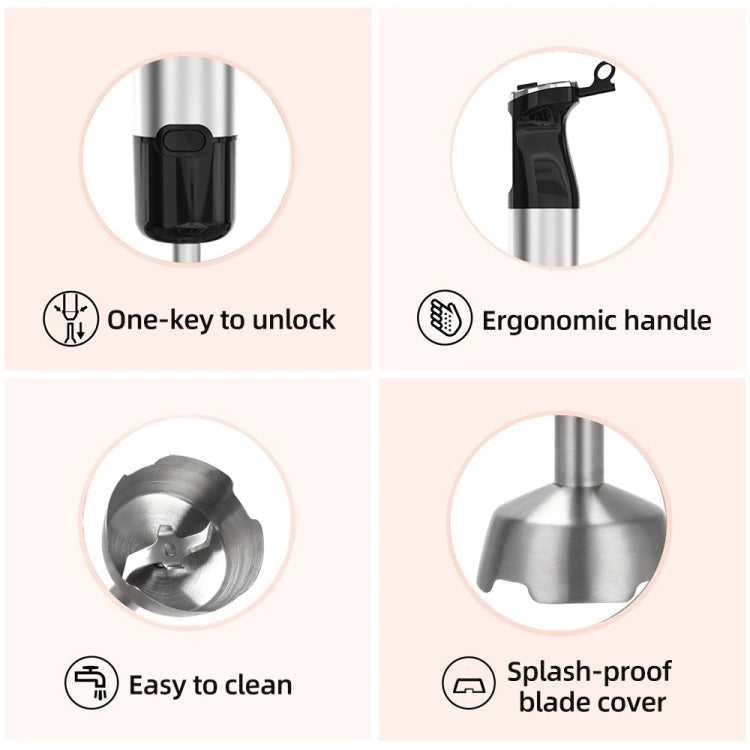 6-in-1 600W Multifunctional Electric Blender Stainless Steel Food Cooking Stick US Plug by buy2fix