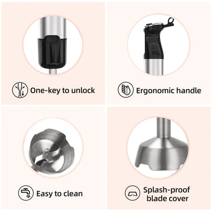6-in-1 600W Multifunctional Electric Blender Stainless Steel Food Cooking Stick US Plug by buy2fix