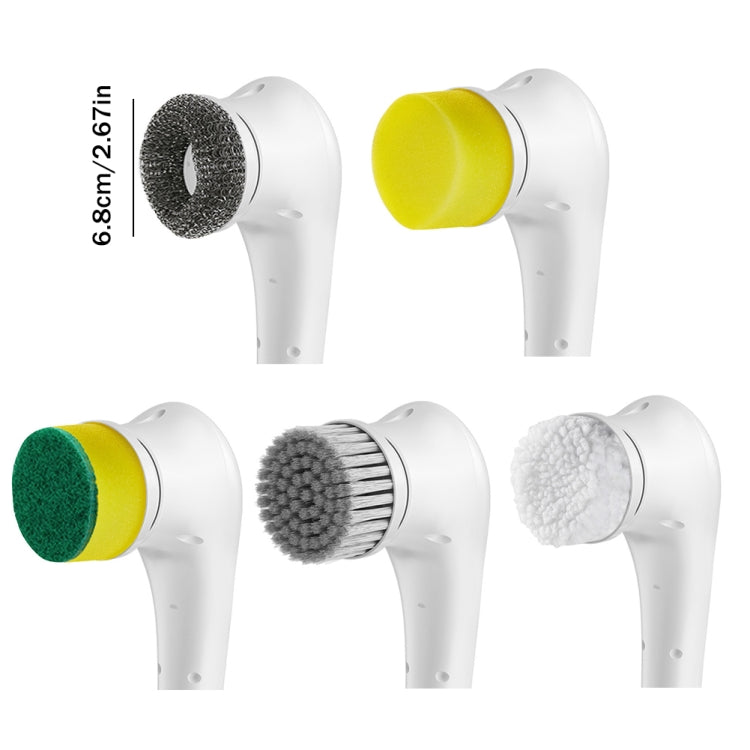 5-in-1 Replace Brush Head Electric Handheld Scrubber Heads Home Washing Tools by buy2fix