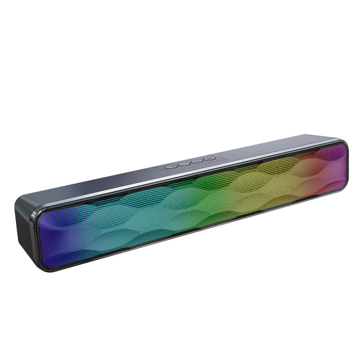 RGB Colorful Lighting Effect Desktop Long USB Wireless Bluetooth Speaker(Black) - Desktop Speaker by buy2fix | Online Shopping UK | buy2fix