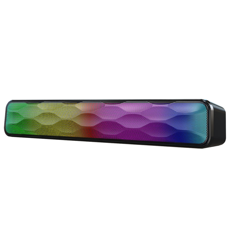 RGB Colorful Lighting Effect Desktop Long USB Wireless Bluetooth Speaker(Black) - Desktop Speaker by buy2fix | Online Shopping UK | buy2fix