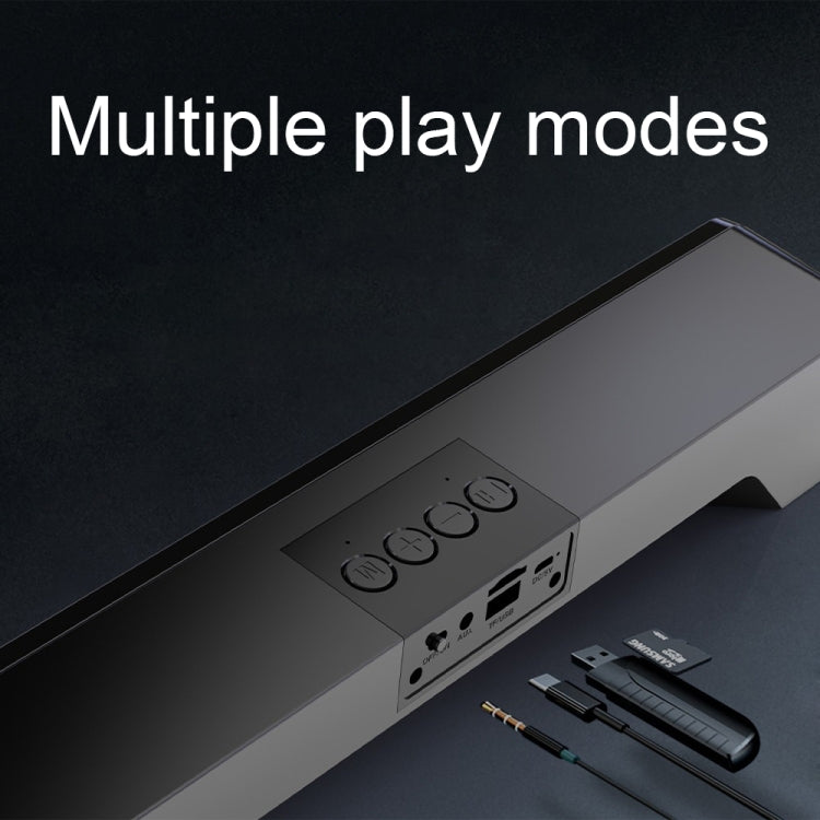 RGB Colorful Lighting Effect Desktop Long USB Wireless Bluetooth Speaker(Black) - Desktop Speaker by buy2fix | Online Shopping UK | buy2fix