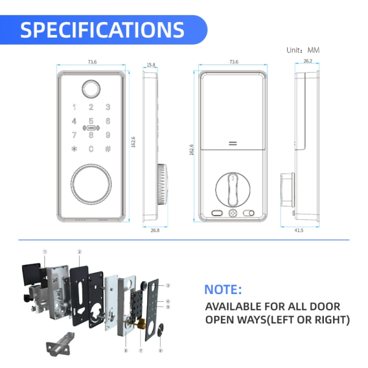 C87 Automatic Fingerprint Lock Entry Door Password Smart Lock(Black) by buy2fix