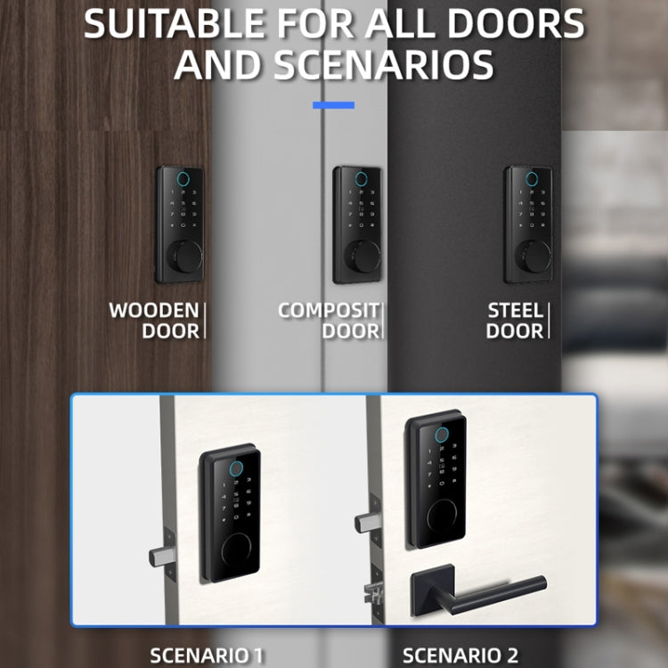 C87 Automatic Fingerprint Lock Entry Door Password Smart Lock(Black) by buy2fix