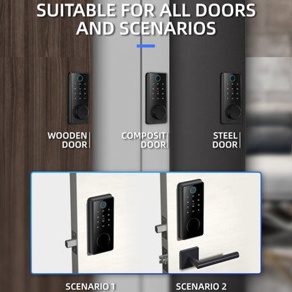C87 Automatic Fingerprint Lock Entry Door Password Smart Lock(Black) by buy2fix