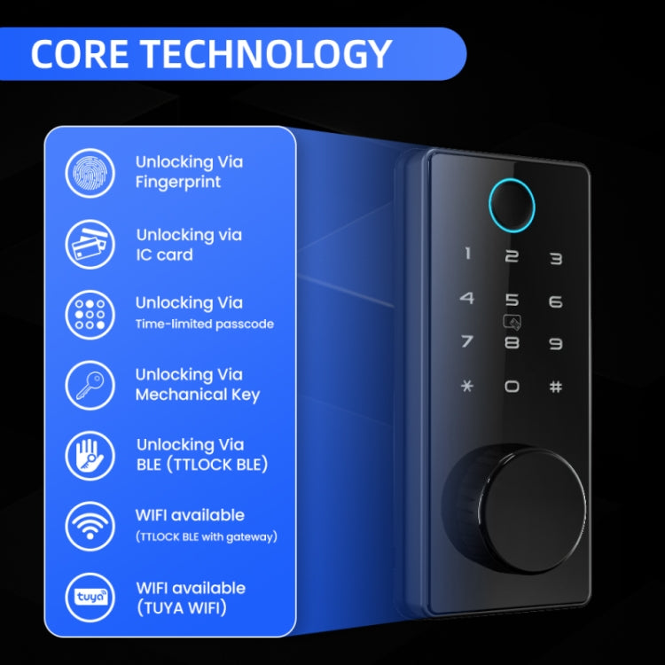 C87 Automatic Fingerprint Lock Entry Door Password Smart Lock(Black) by buy2fix