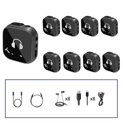 5.8G Wireless In Ear Monitor System Dual-Earphone Monitoring, Spec: One To Eight - Microphone by buy2fix | Online Shopping UK | buy2fix
